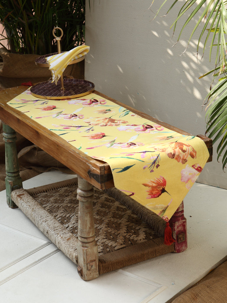 Buy Turmericglow Cotton Canvas Reversible Runner