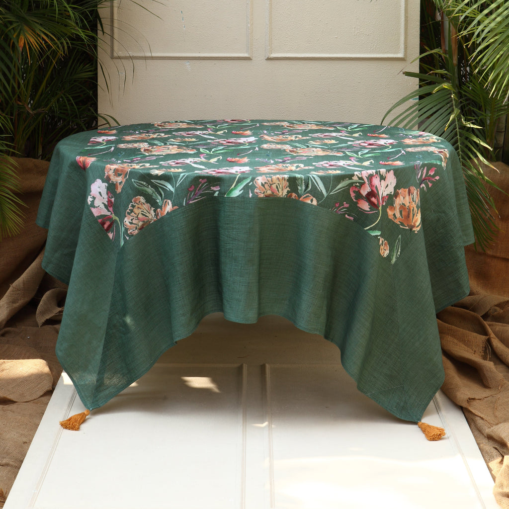 Shop Soundarya NeemLeaf Linen Cotton Tablecloth