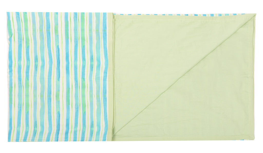 Buy Aqua Stripes Of Line Printed Duvet/ Dohar