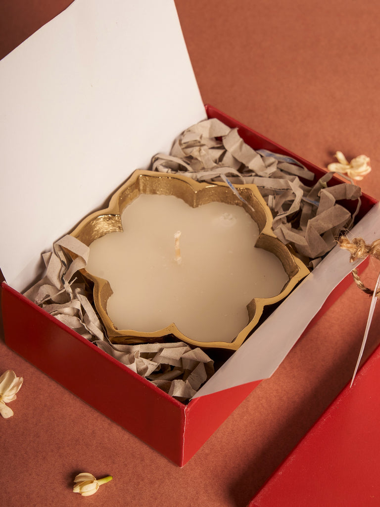Buy Brass Lotus Scented Candle Gift Box