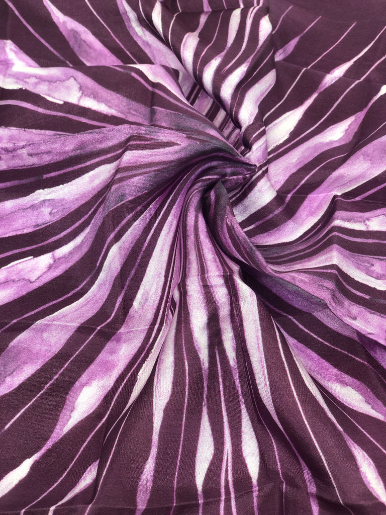 Imperial Purple Cour Story Printed Pure Silk Pocket Square.